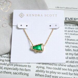 Kendra Scott Cheer Gold Green Illusion Necklace